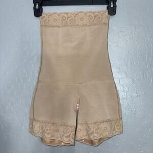 Womens High Waist Butt Lifting Slimming Shapewear Faja Compression, Beige, XS